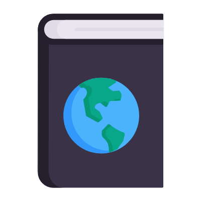 Geography Book, Animated Icon, Flat