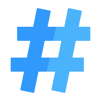 Hashtag, Animated Icon, Flat