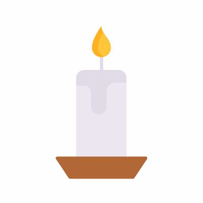 Candle, Animated Icon, Flat