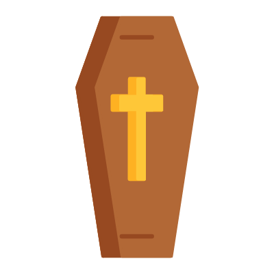 Coffin, Animated Icon, Flat