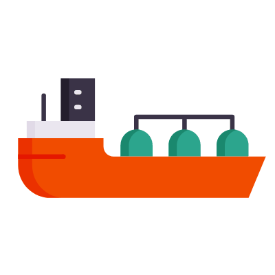 Tanker ship, Animated Icon, Flat