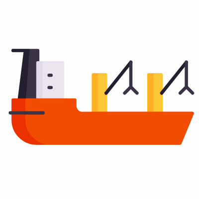 Bulker ship, Animated Icon, Flat