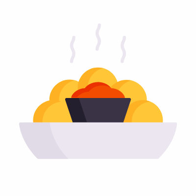 Fritters, Animated Icon, Flat