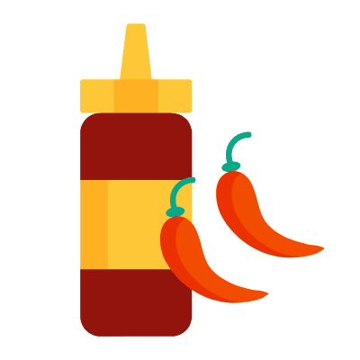 Hot Sauce, Animated Icon, Flat