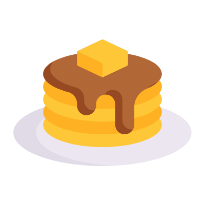 Pancakes, Animated Icon, Flat