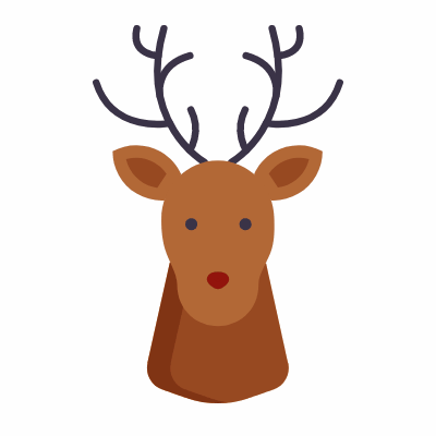 Reindeer, Animated Icon, Flat