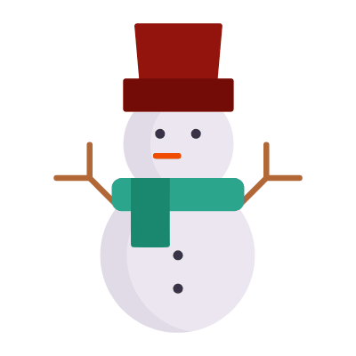 Snowman, Animated Icon, Flat