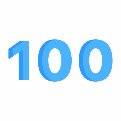 100, Animated Icon, Flat