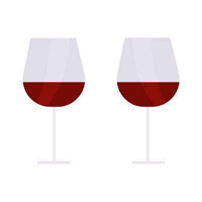 Wine glass, Animated Icon, Flat