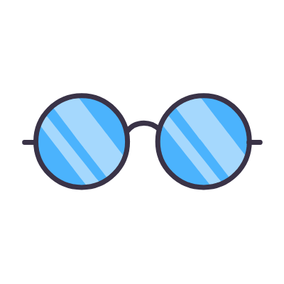 Glasses, Animated Icon, Flat