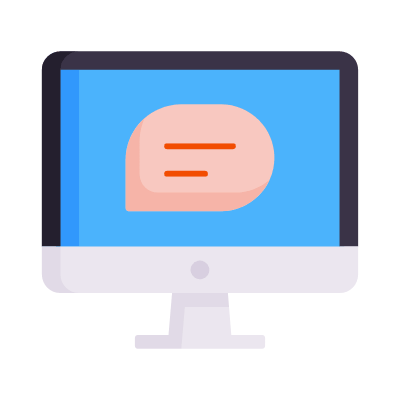 Computer Chat, Animated Icon, Flat