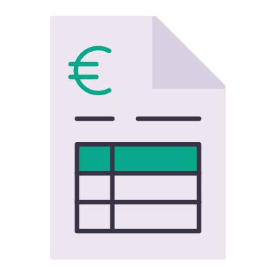 Invoice Euro, Animated Icon, Flat