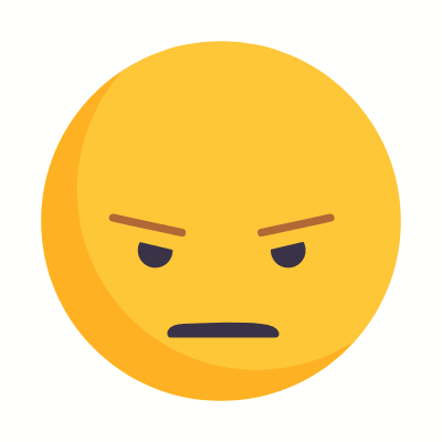 Angry emoji, Animated Icon, Flat