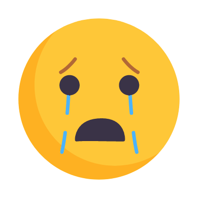 Cry emoji, Animated Icon, Flat