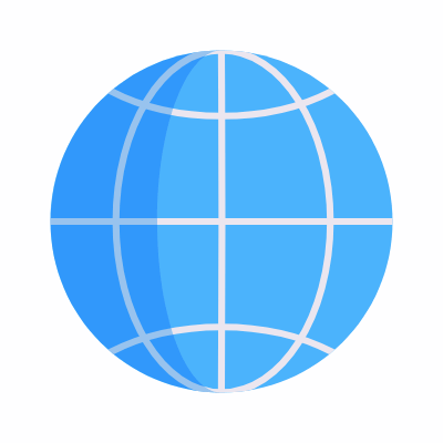 Globe, Animated Icon, Flat