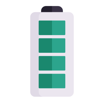 Battery, Animated Icon, Flat