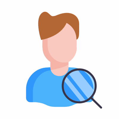 Man search, Animated Icon, Flat