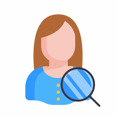 Woman search, Animated Icon, Flat