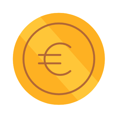 Euro coin, Animated Icon, Flat