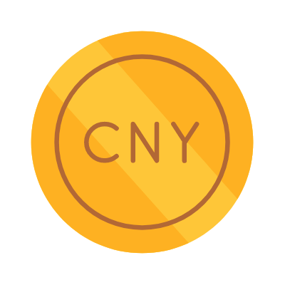 CNY coin, Animated Icon, Flat