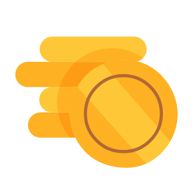 Coins, Animated Icon, Flat