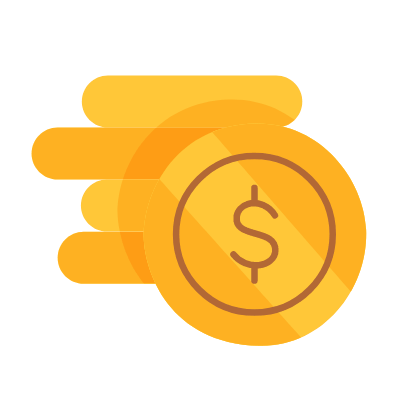 Dollar coins, Animated Icon, Flat
