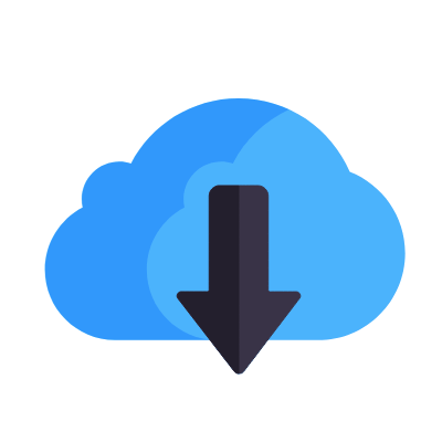 Cloud download, Animated Icon, Flat
