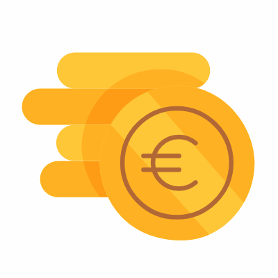 Euro coins, Animated Icon, Flat