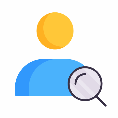 Searching avatar, Animated Icon, Flat
