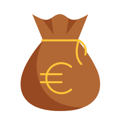 Euro bag, Animated Icon, Flat