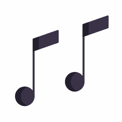 Music notes, Animated Icon, Flat