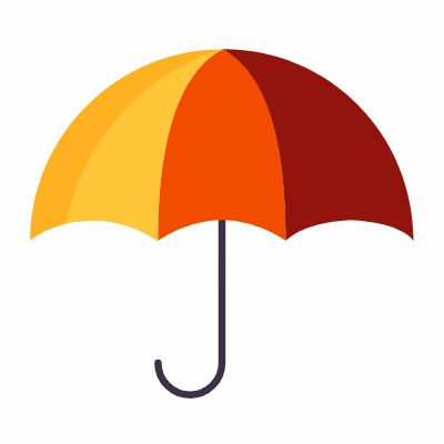 Umbrella, Animated Icon, Flat