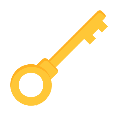 Key, Animated Icon, Flat