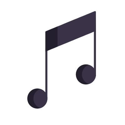 Music note, Animated Icon, Flat
