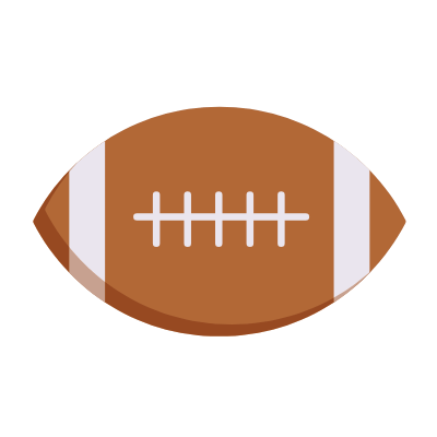 Rugby ball, Animated Icon, Flat