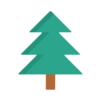 Pine tree, Animated Icon, Flat