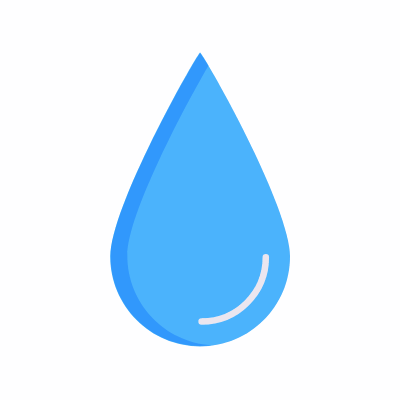 Water drop, Animated Icon, Flat