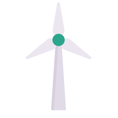 Windmill, Animated Icon, Flat