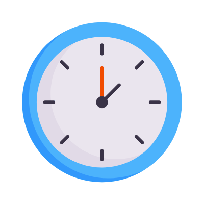 Clock, Animated Icon, Flat