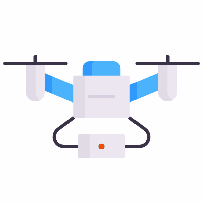 Drone, Animated Icon, Flat