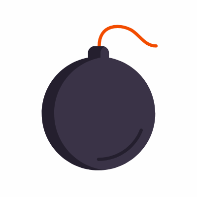 Bomb, Animated Icon, Flat