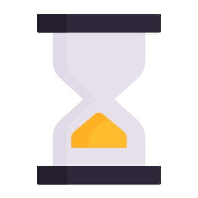 Hourglass, Animated Icon, Flat