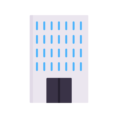 Building, Animated Icon, Flat