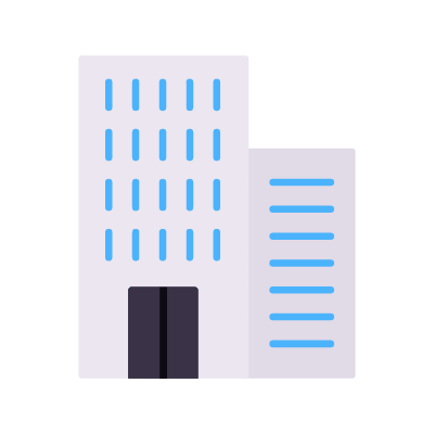 Buildings, Animated Icon, Flat