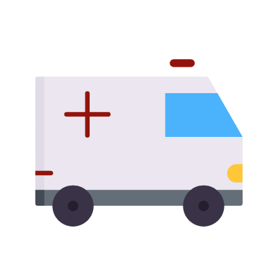 Ambulance, Animated Icon, Flat