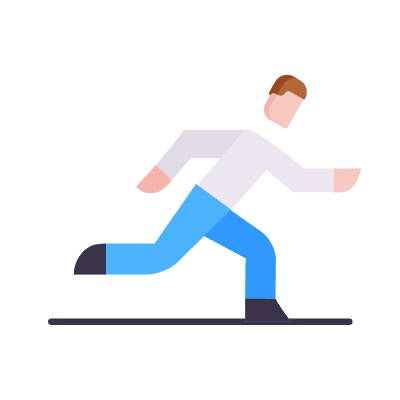 Run, Animated Icon, Flat