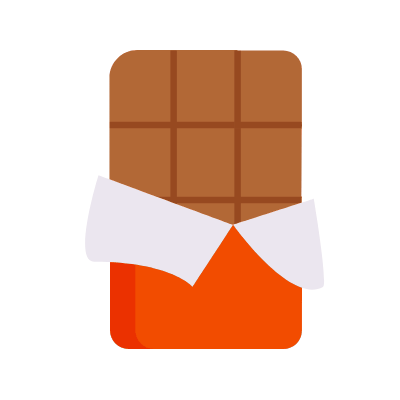 Chocolate bar, Animated Icon, Flat