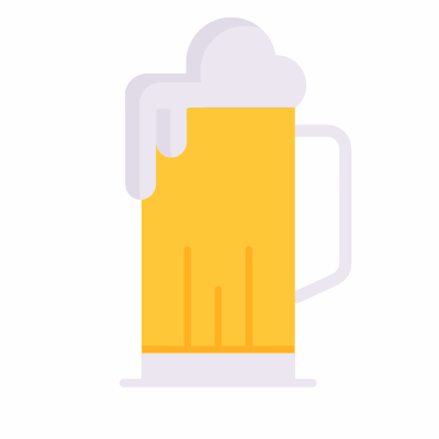 Beer pint, Animated Icon, Flat