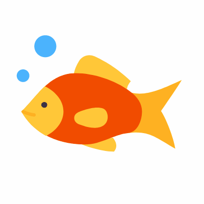 Fish, Animated Icon, Flat
