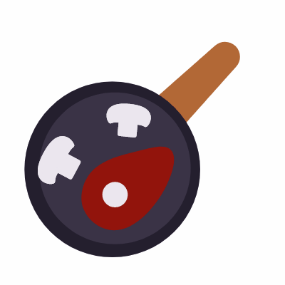 Cooking pan, Animated Icon, Flat